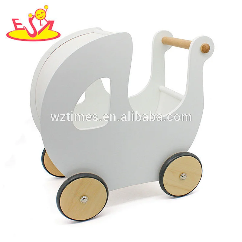 Caminador de empuje de bebé de madera blanco 2018 nuevo diseño para ayuda a caminar W16E100