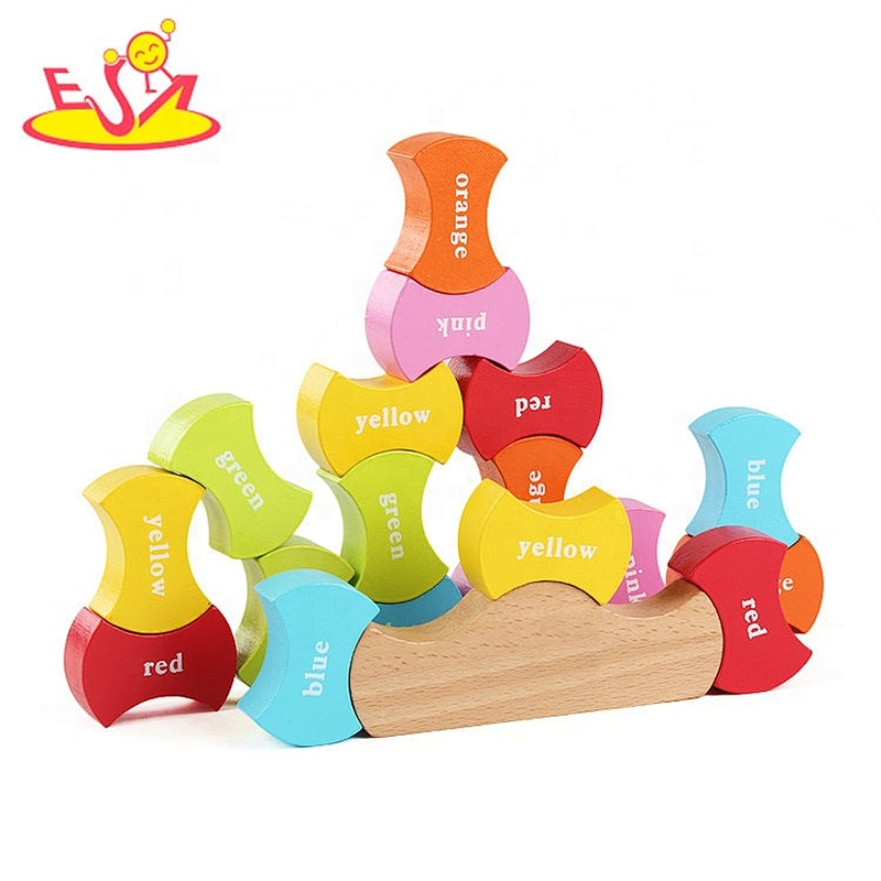 high quality early learning wooden block snake puzzle for kids W12F041