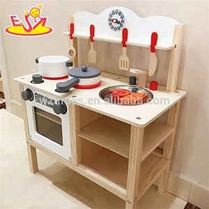 Nuevo estilo de simulación de cocina de juguete de madera para niños jugar W10C401
