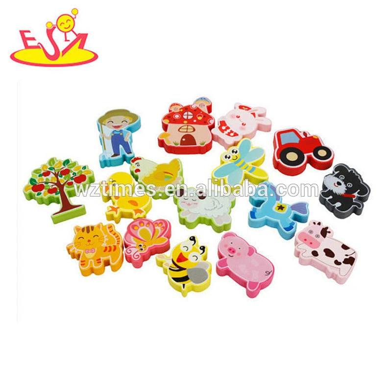 Venta al por mayor producto atractivo granja tema juguete animales de madera rompecabezas para niños W14D039