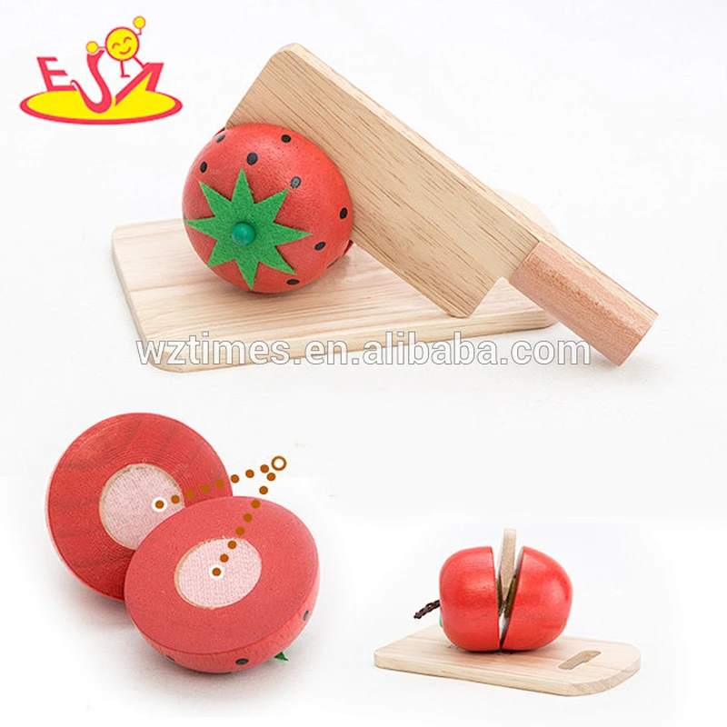 Großhandel heißesten Verkauf Holz Baby Gemüse schneiden Set Spielzeug W10B141