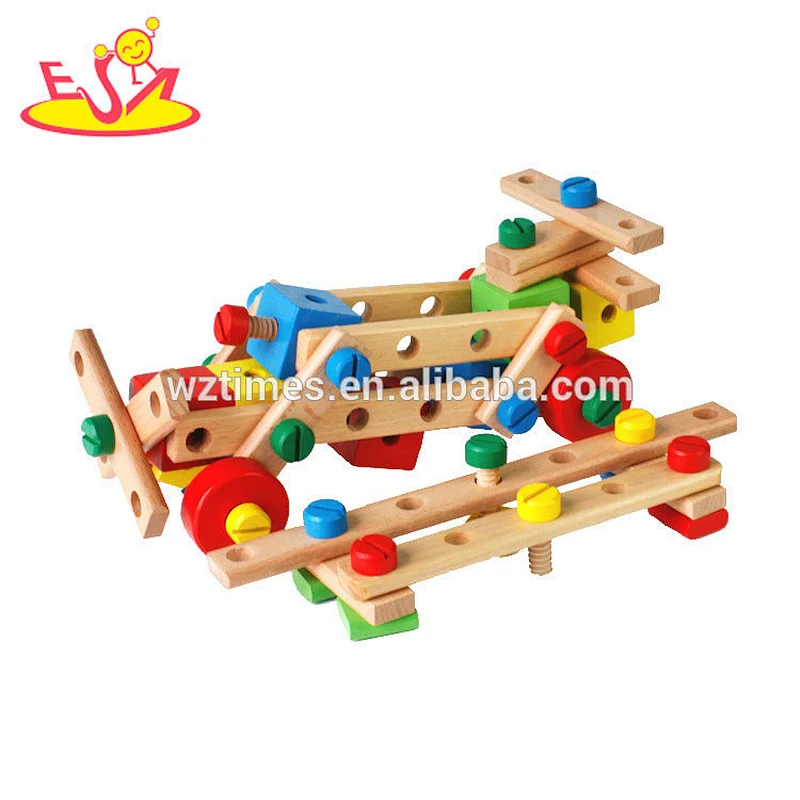 Kreatives hölzernes diy Nusskombinationsspielzeug für Kinder W03C027