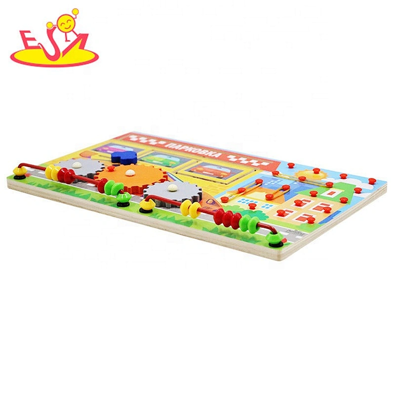 2019 Most popular multi function diy wooden sensory activity board for children W11H068
