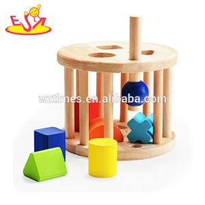Hölzerne Spielzeugform-Sortierbox des Großhandelsqualität für das frühe Lernen der Kinder W12D090