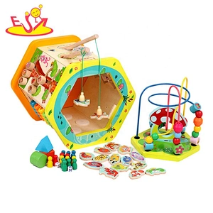 New arrival educational wooden discover activity cube for kids W11B237