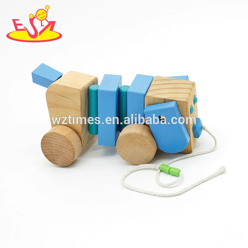 wholesale most popular wooden children drag the car toy W05B032