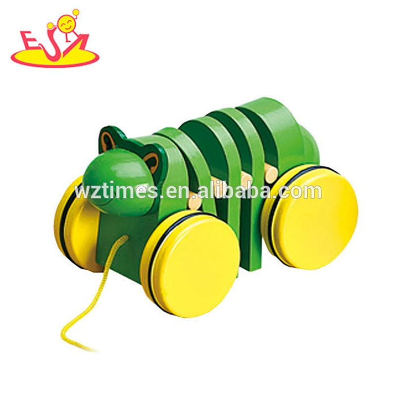 Venta al por mayor creativa rana de madera de juguete tirar niños interesantes rana de madera juguete W05B038