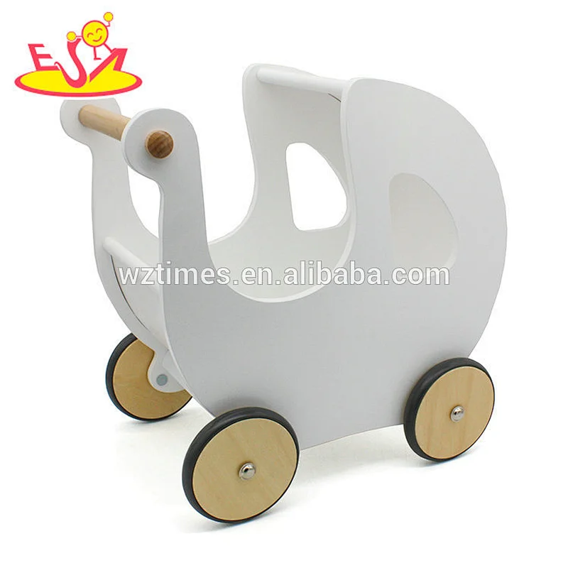 Caminador de empuje de bebé de madera blanco 2018 nuevo diseño para ayuda a caminar W16E100