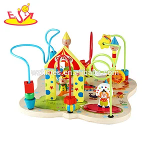 New hottest funny circus design wooden bead maze toy for kids ages 1 and up W11B155