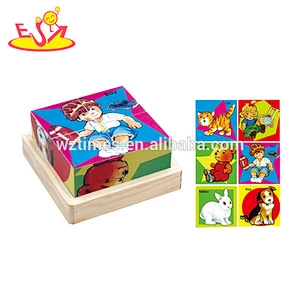Großhandel kinder holzblöcke würfel puzzle spielzeug billige früchte form holzblöcke puzzle spielzeug W14F019