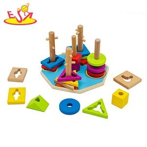 2019 New fashion educational sorter wooden block shape toy for kids W13E084