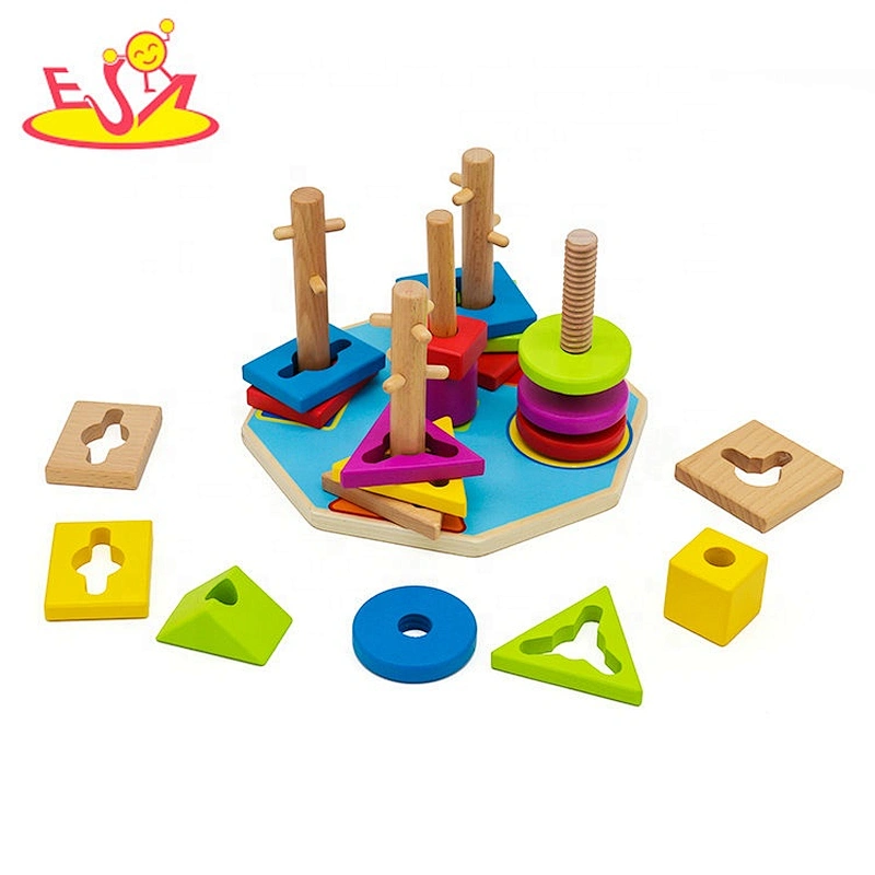 2019 New fashion educational sorter wooden block shape toy for kids W13E084