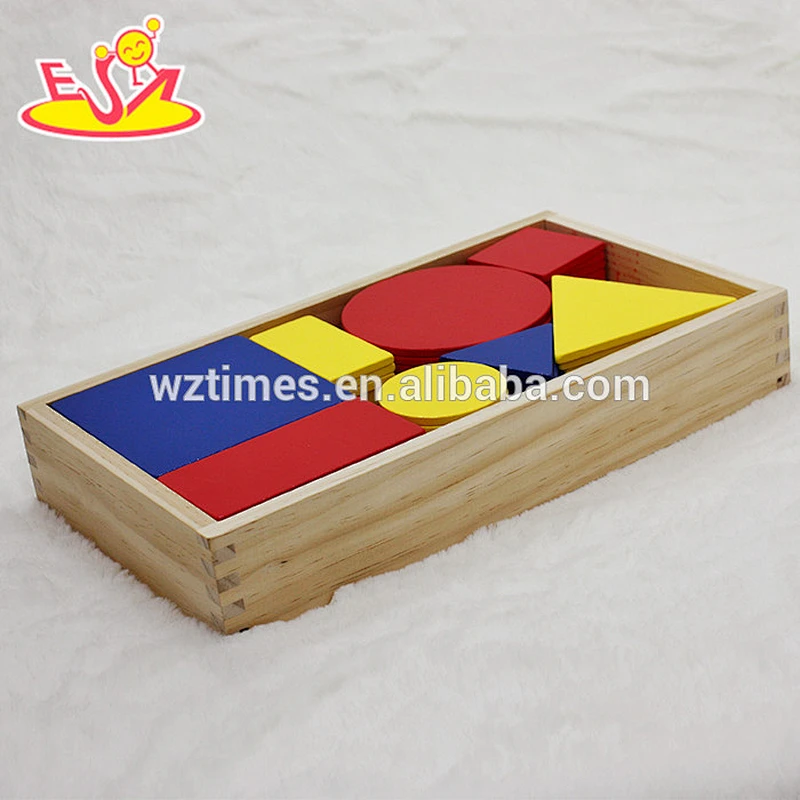 wholesale 48 pieces toddlers educational wooden geometric pattern block for sale W13A107