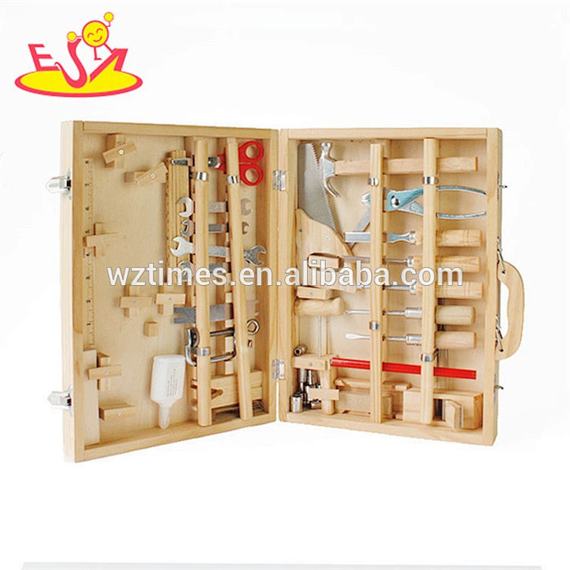 Hölzerner Reparaturwerkzeuginstallationssatz des Spielzeugs des hohen Wertes Nutzen zum Handfertigkeitstraining der Kinder W03D046