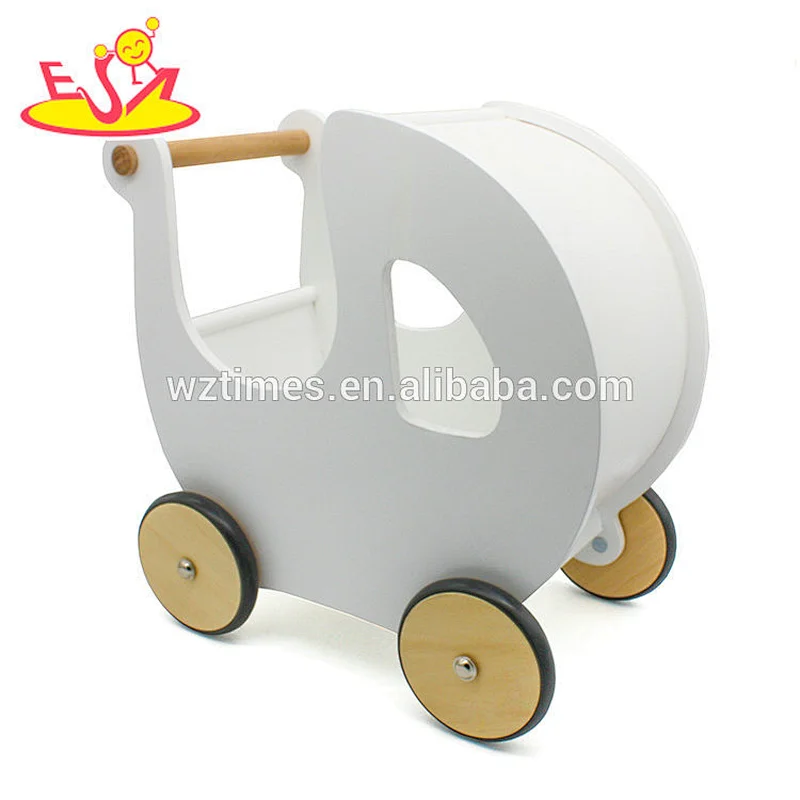 Caminador de empuje de bebé de madera blanco 2018 nuevo diseño para ayuda a caminar W16E100