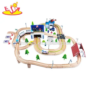 Wholesale 129 pcs children wooden railway set toy for sale W04C081