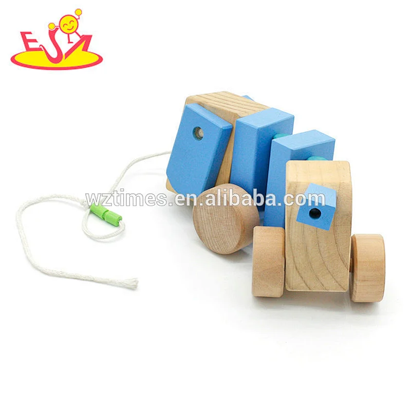 wholesale most popular wooden children drag the car toy W05B032