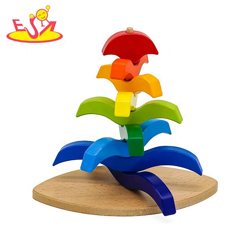 New arrival educational wooden rainbow baby toy for baby W13D218