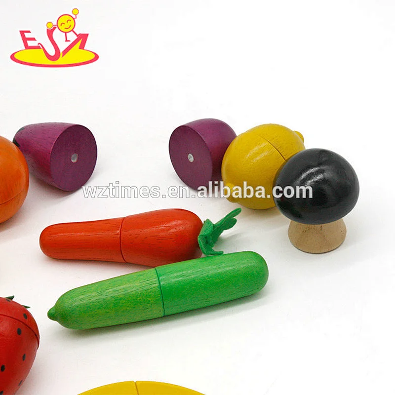 wholesale cheap pretend play cutting wooden toy fruits and vegetables for kids W10B206