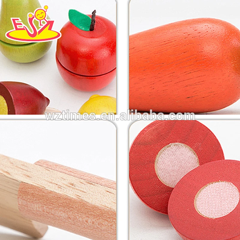 Großhandel heißesten Verkauf Holz Baby Gemüse schneiden Set Spielzeug W10B141