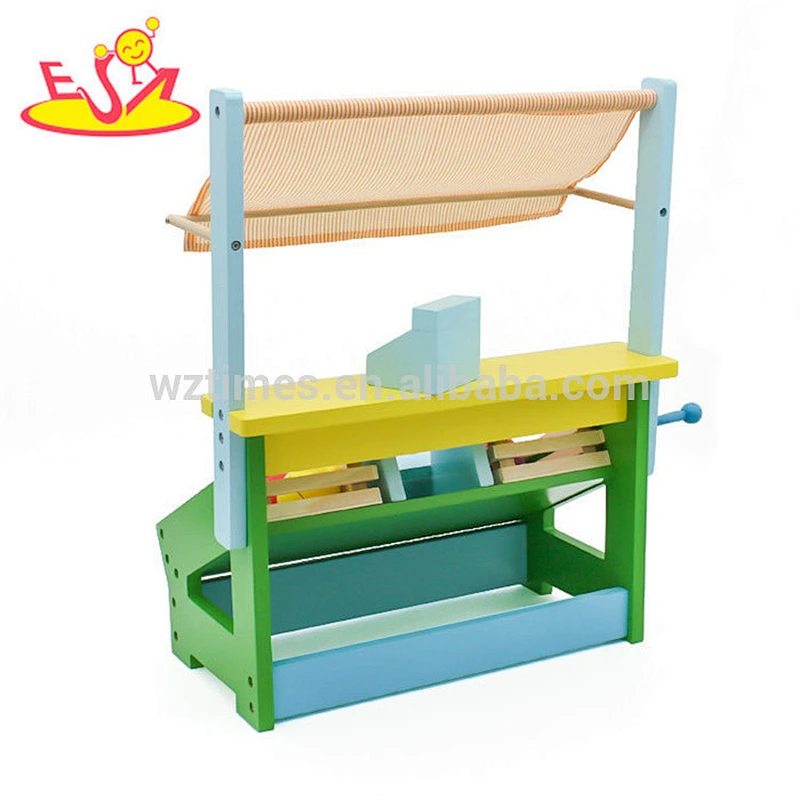 Best sale children wooden toy fruit & vegetable market stand for pretend play W10A060B