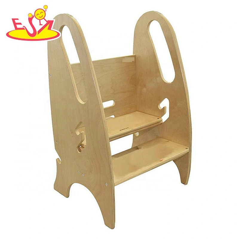 high quality green wooden kitchen step stool for children W08G277B