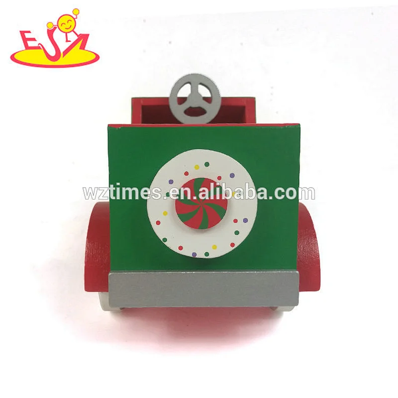 New design Christmas style wooden mini toy cars for kids W04A358