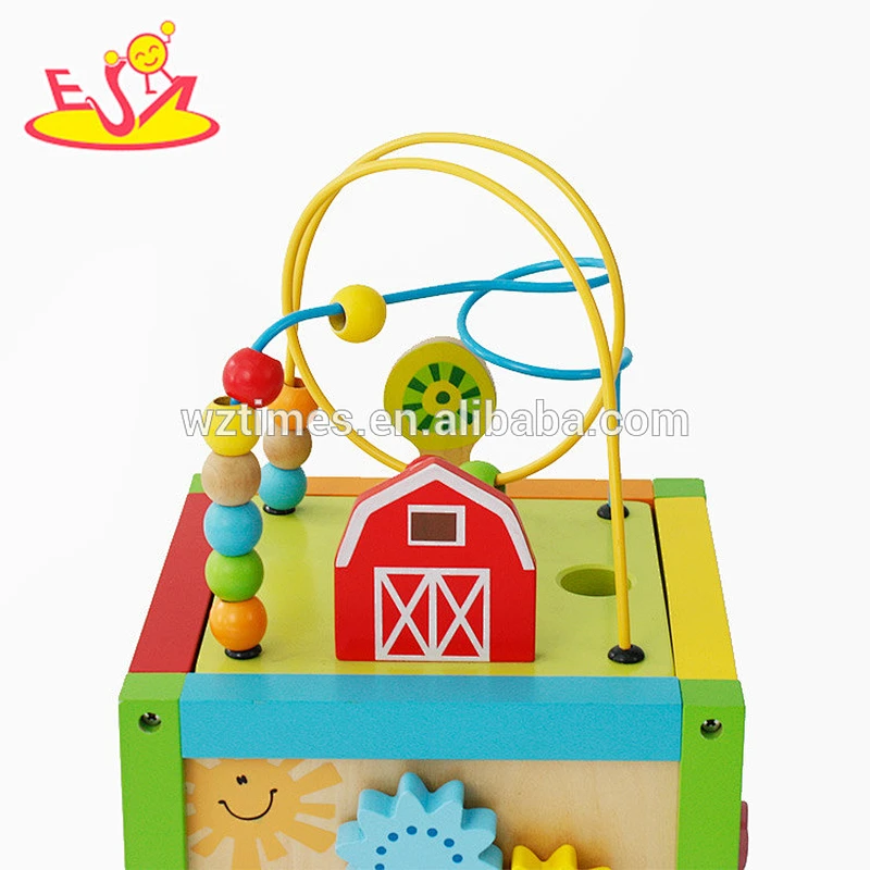 Billig billiges Werbeartikel Holz 3d Perlen Blöcke Spielzeug für Kinder W11B157