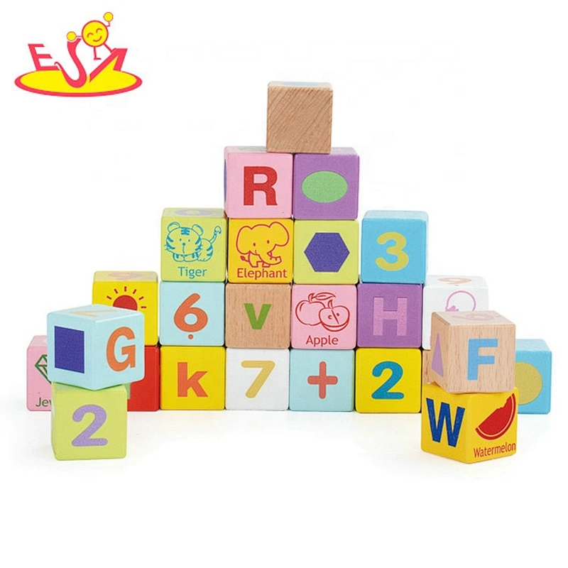 2019 Top sale 30PCS educational wooden building blocks for 1 year old W13A168