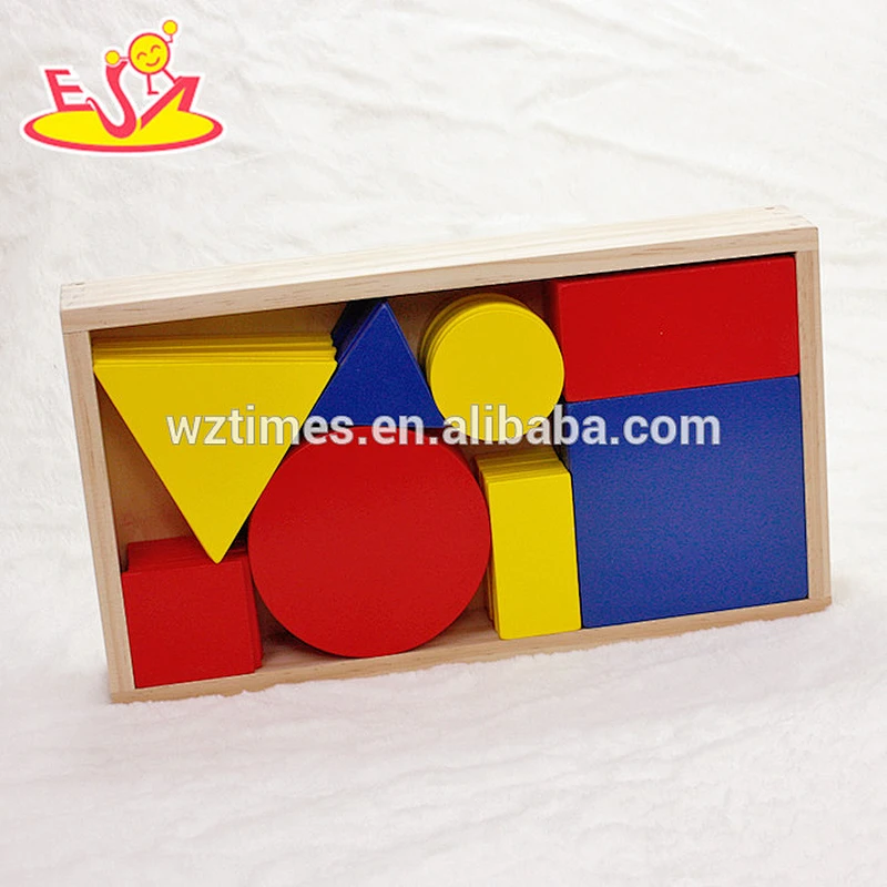 wholesale 48 pieces toddlers educational wooden geometric pattern block for sale W13A107