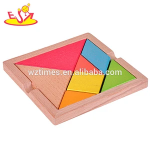 2017 Wholesale best kids creative mind puzzles wooden tangram pieces W11D006