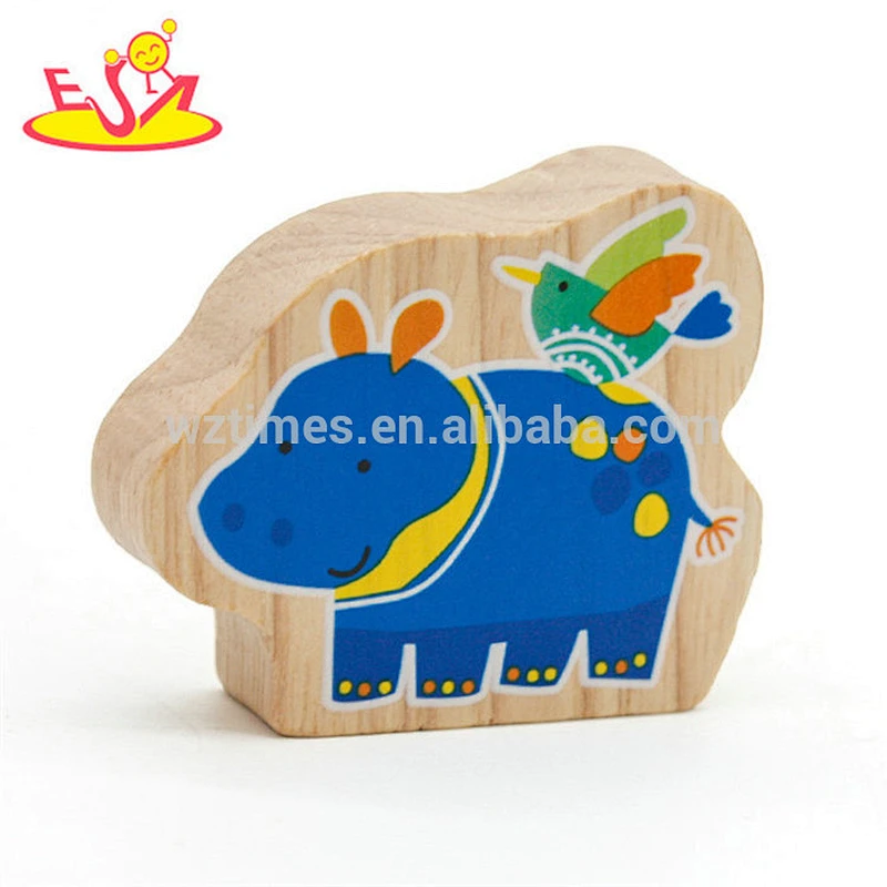 Neue Ankunft intellektuelles Spielzeug aus Holz Bauernhof Tierblöcke für Kinder W14A026