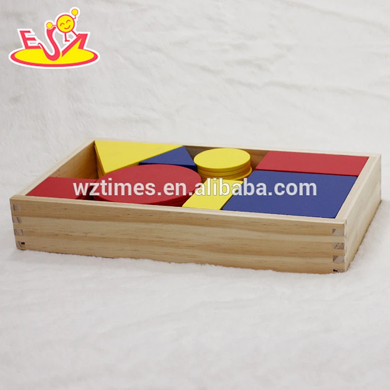 wholesale 48 pieces toddlers educational wooden geometric pattern block for sale W13A107
