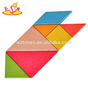 2017 Wholesale best kids creative mind puzzles wooden tangram pieces W11D006