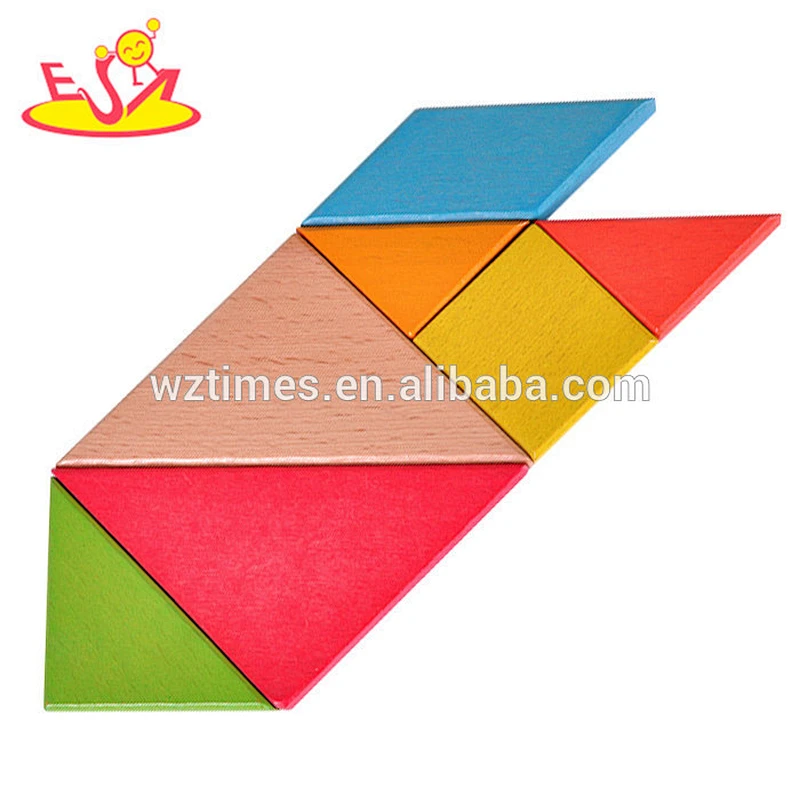 2017 Wholesale best kids creative mind puzzles wooden tangram pieces W11D006