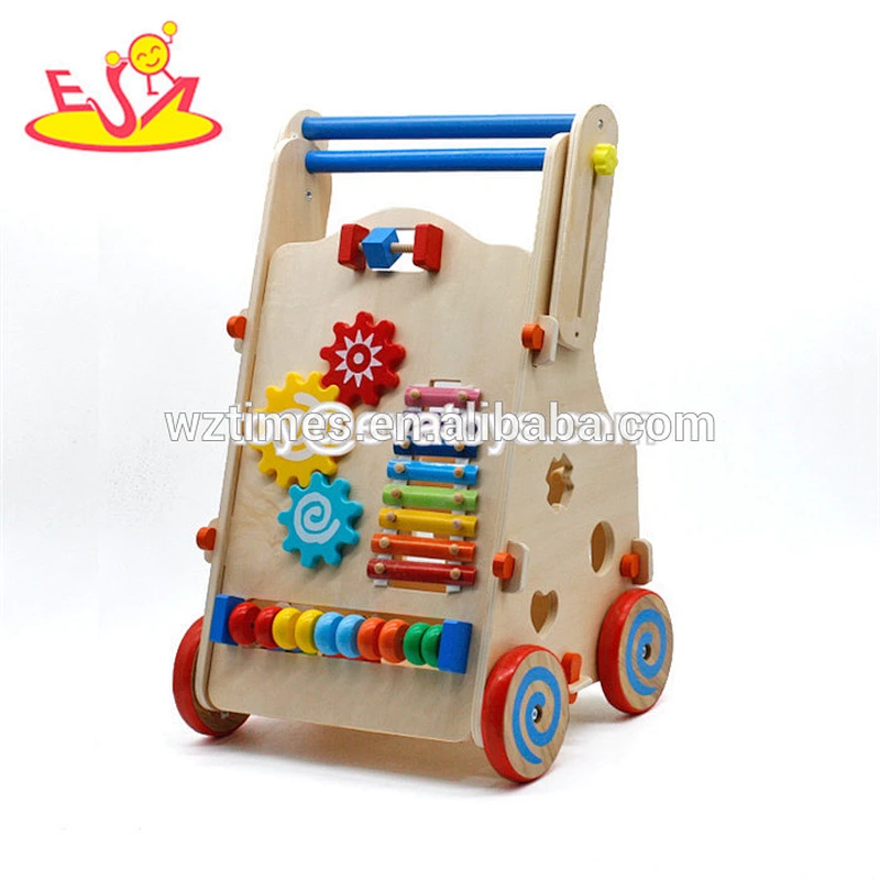 Wholesale new fashion wooden tools toy indoor first baby walker help kids walking W16E087