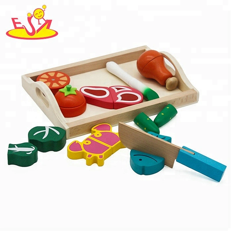 Wholesale attractive cutting magnetic blocks wooden food toy for children W10B201