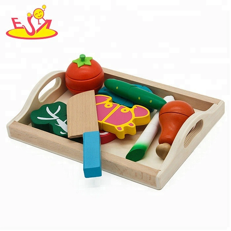 Wholesale attractive cutting magnetic blocks wooden food toy for children W10B201