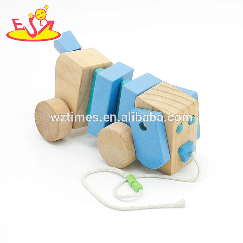 wholesale most popular wooden children drag the car toy W05B032
