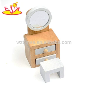 تصميم جديد التظاهر أثاث بيت الدمية الخشبية مصغرة للأطفال W06B086