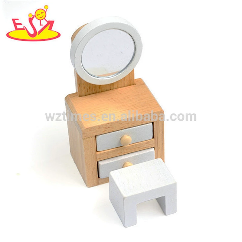 تصميم جديد التظاهر أثاث بيت الدمية الخشبية مصغرة للأطفال W06B086