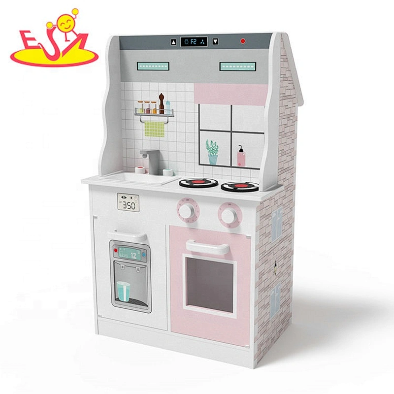 2019 Original Design kids 2 in 1 wooden doll house and kitchen toys for role play W06A371C
