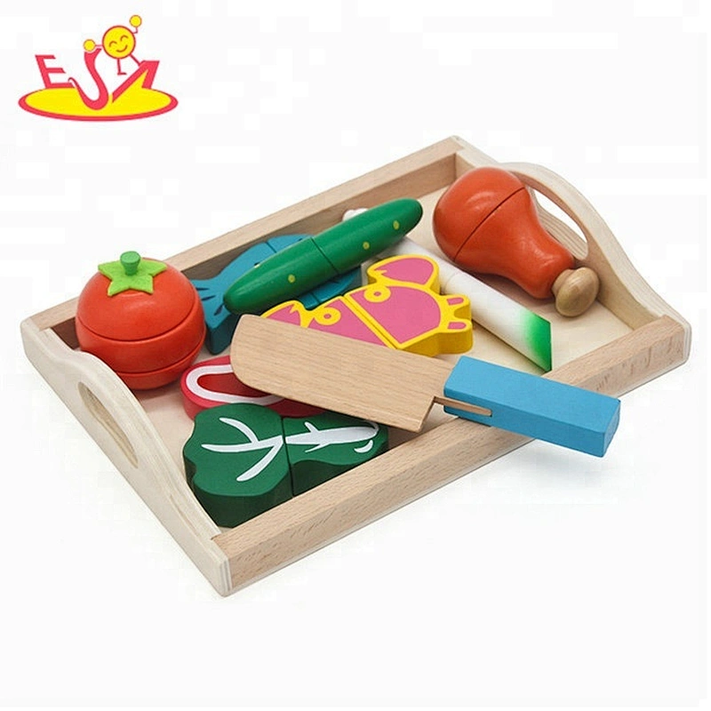 Wholesale attractive cutting magnetic blocks wooden food toy for children W10B201