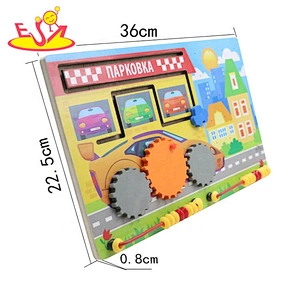 2019 Most popular multi function diy wooden sensory activity board for children W11H068