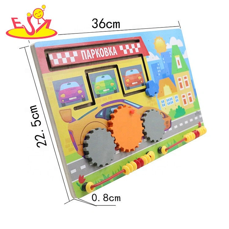 2019 Most popular multi function diy wooden sensory activity board for children W11H068
