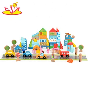 high quality 50PCS educational wooden animal building blocks for children W13A169