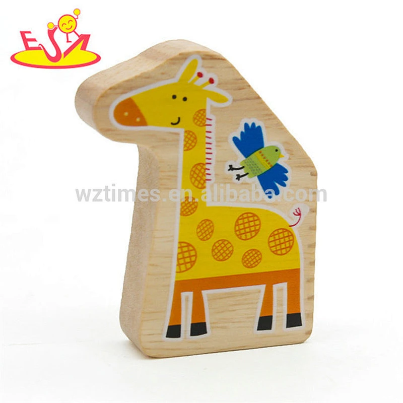 Neue Ankunft intellektuelles Spielzeug aus Holz Bauernhof Tierblöcke für Kinder W14A026