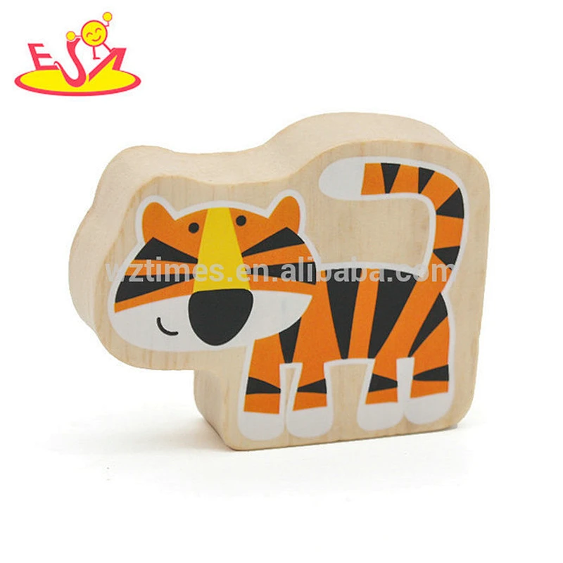 Neue Ankunft intellektuelles Spielzeug aus Holz Bauernhof Tierblöcke für Kinder W14A026