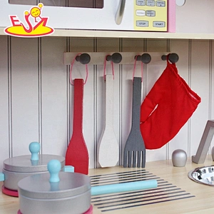 Wholesale girls pink wooden kitchen toy for pretend play W10C238