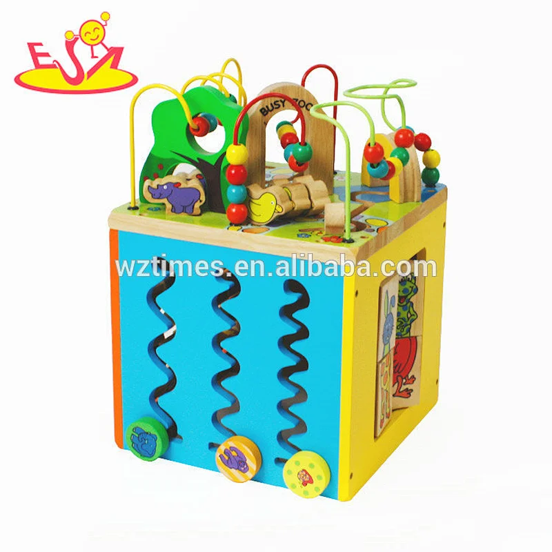 الجملة 5 في 1 ذكاء الأطفال مكعب خشبي لعبة مع متعددة الوظائف W12D048B